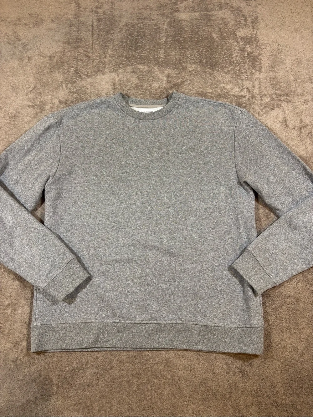 John Elliott Beach Crew Gray Crewneck Sweater Classic Everyday Knit Mens 3/Large